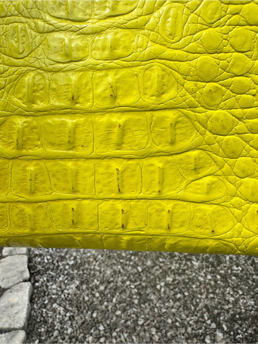 Kate Spade New York Yellow Croc Embossed Leather Satchel Crossbody Bag - Picture 6 of 10